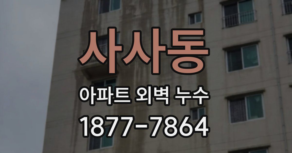 사사동 아파트 외벽 누수