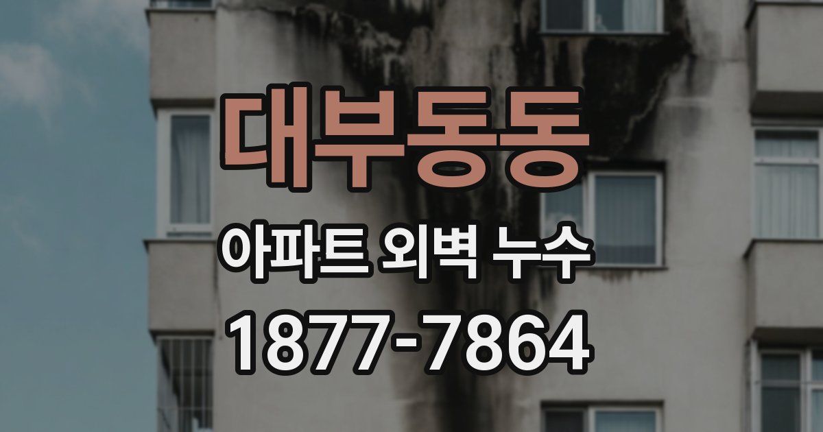 대부동동 아파트 외벽 누수