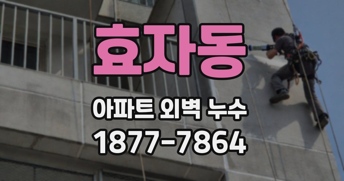 효자동 아파트 외벽 누수