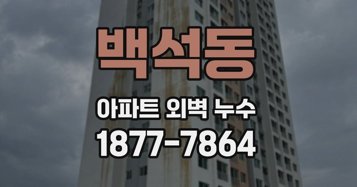 백석동 아파트 외벽 누수