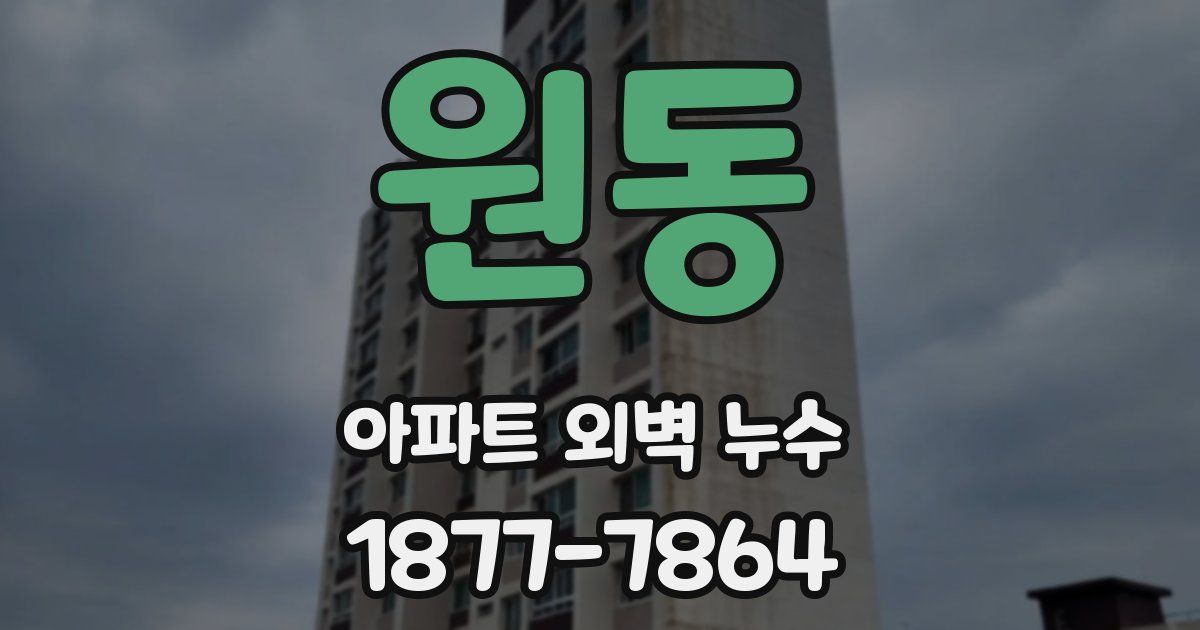 원동 아파트 외벽 누수