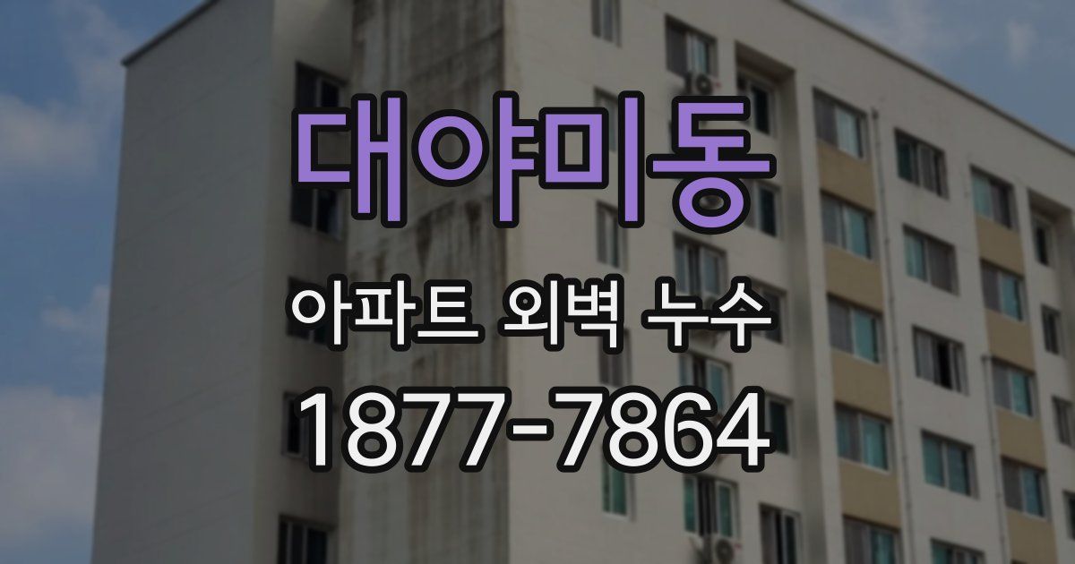 대야미동 아파트 외벽 누수