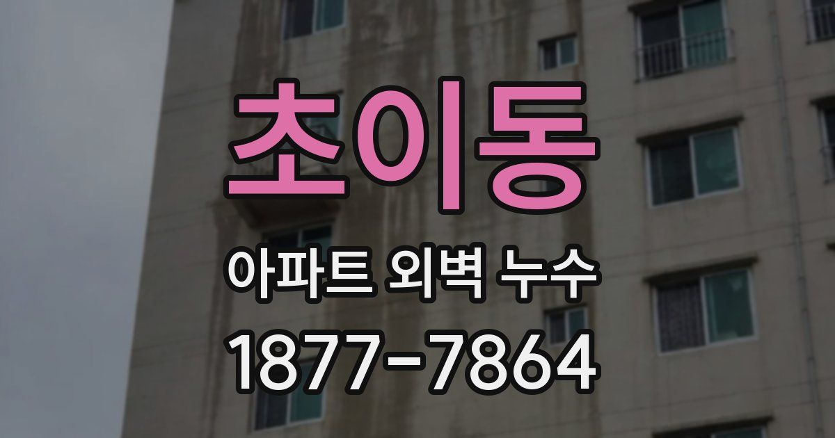 초이동 아파트 외벽 누수