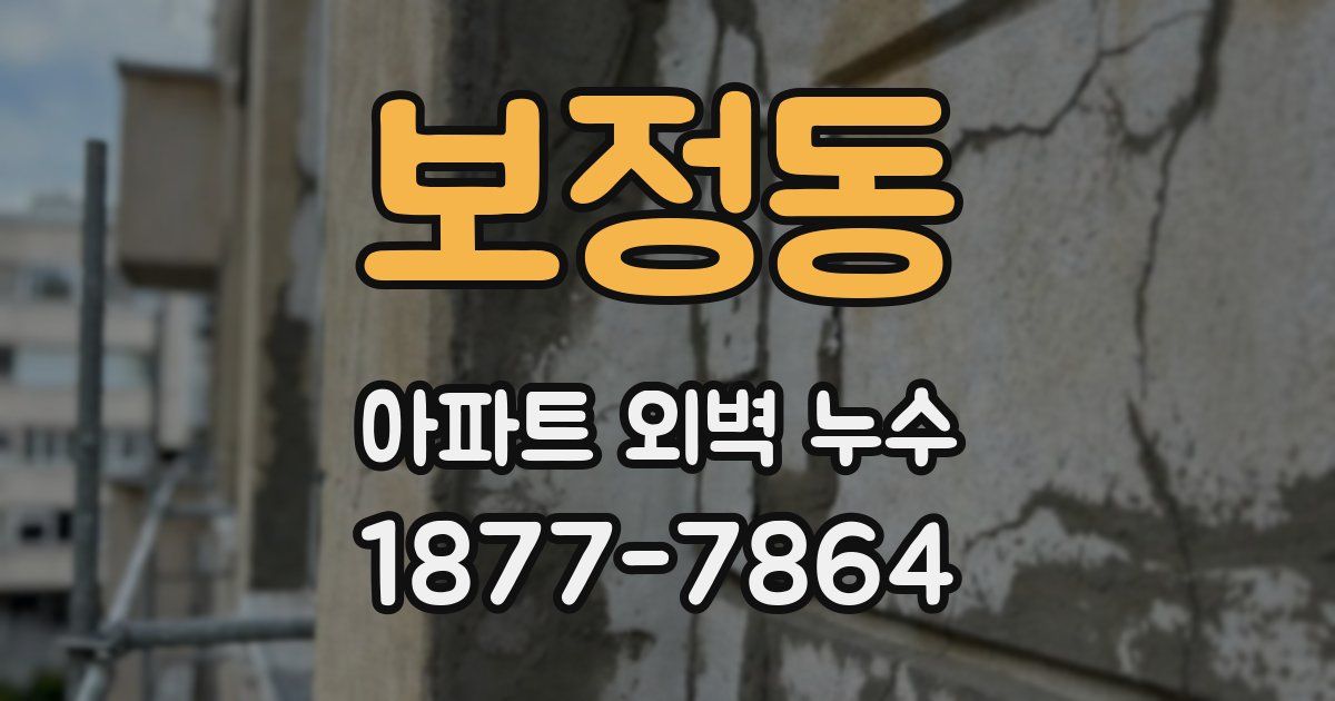 보정동 아파트 외벽 누수