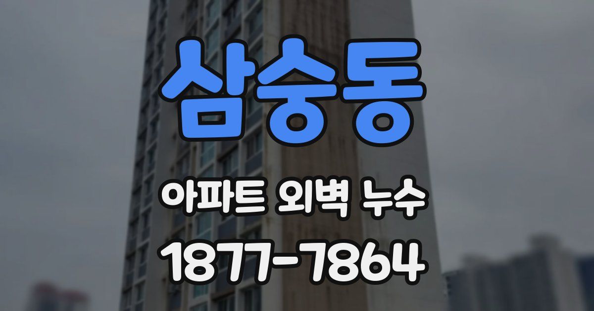 삼숭동 아파트 외벽 누수