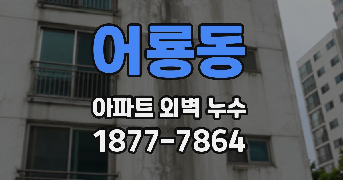 어룡동 아파트 외벽 누수