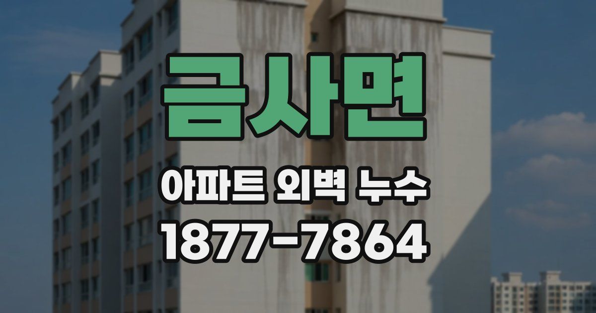 금사면 아파트 외벽 누수