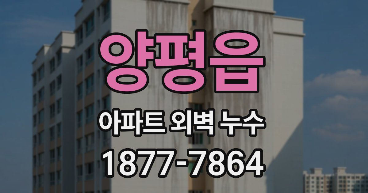 양평읍 아파트 외벽 누수