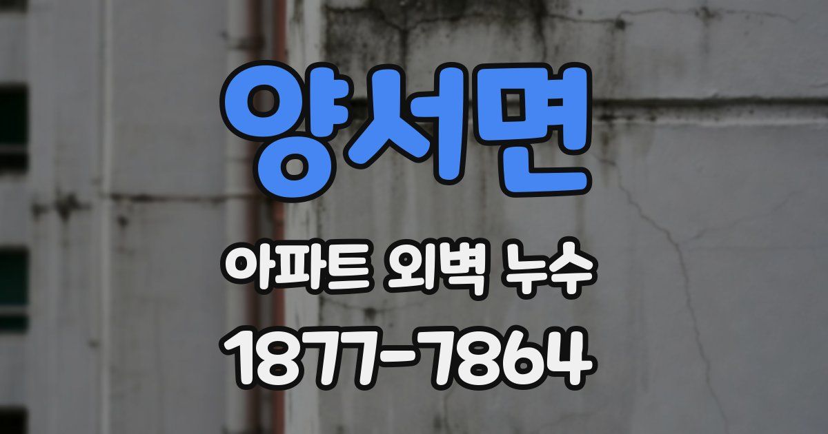 양서면 아파트 외벽 누수