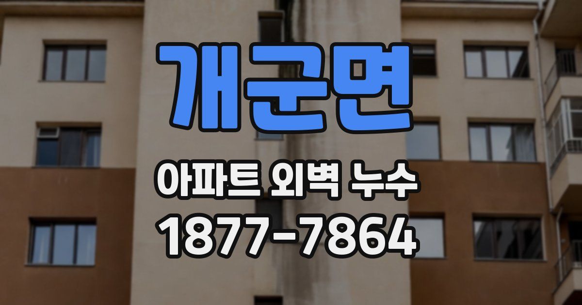 개군면 아파트 외벽 누수