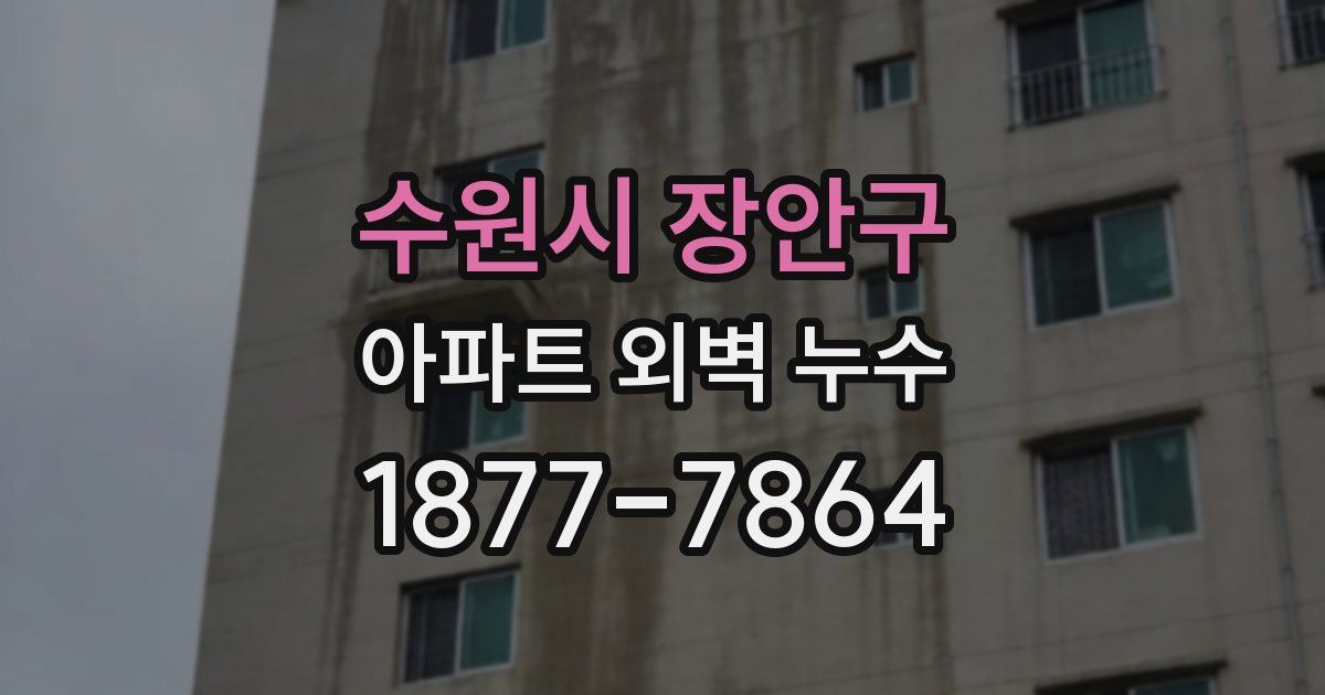 수원시 장안구 아파트 외벽 누수