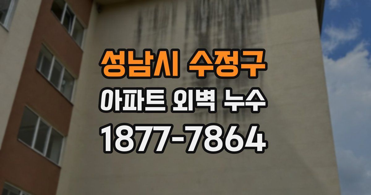 성남시 수정구 아파트 외벽 누수
