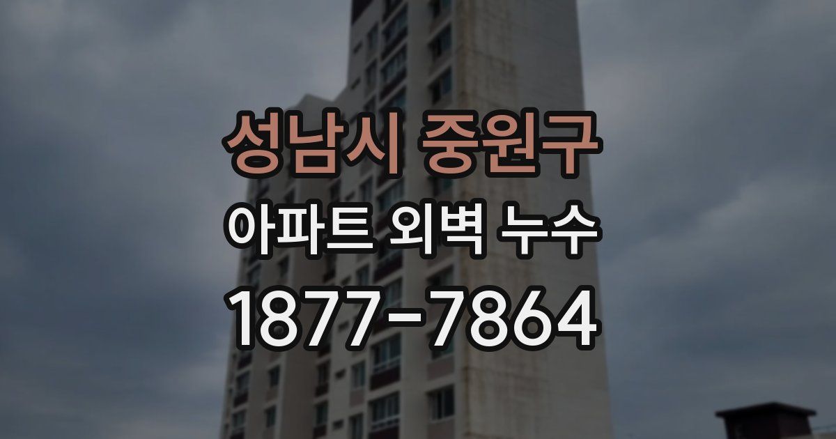 성남시 중원구 아파트 외벽 누수