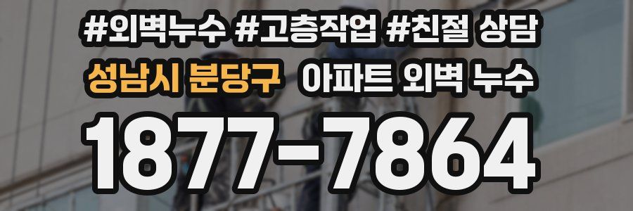 성남시 분당구 아파트 외벽 누수
