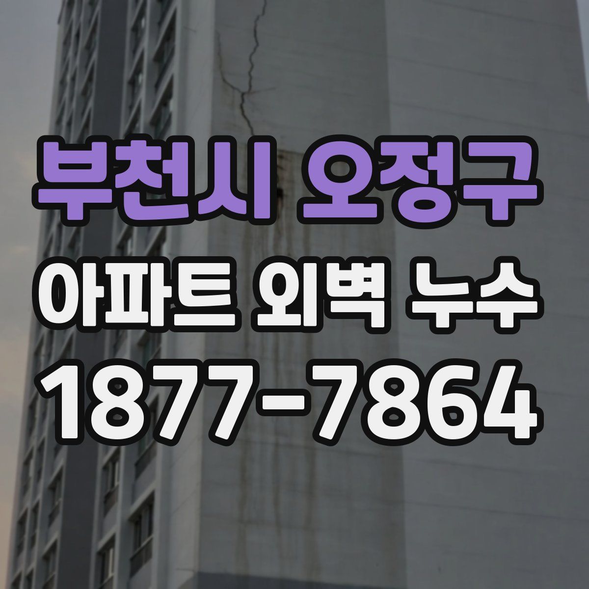 부천시 오정구 아파트 외벽 누수