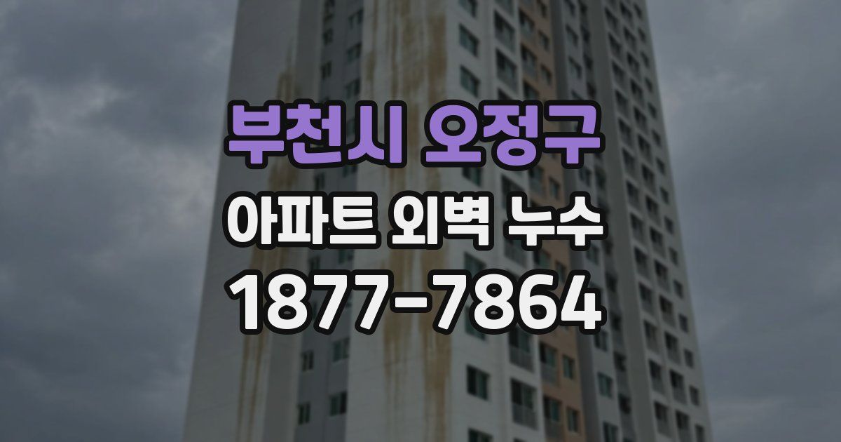 부천시 오정구 아파트 외벽 누수