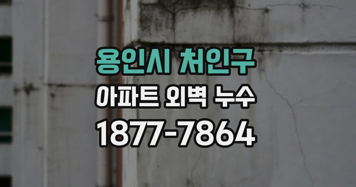 용인시 처인구 아파트 외벽 누수