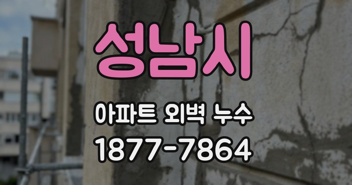 성남시 아파트 외벽 누수