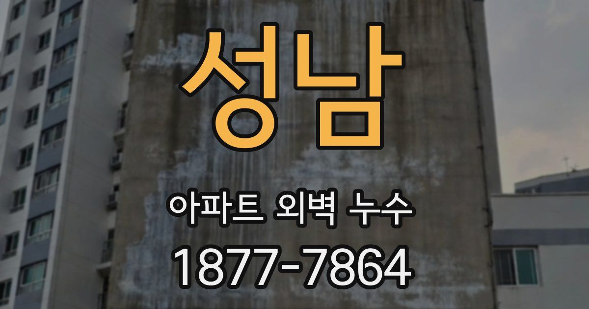성남 아파트 외벽 누수