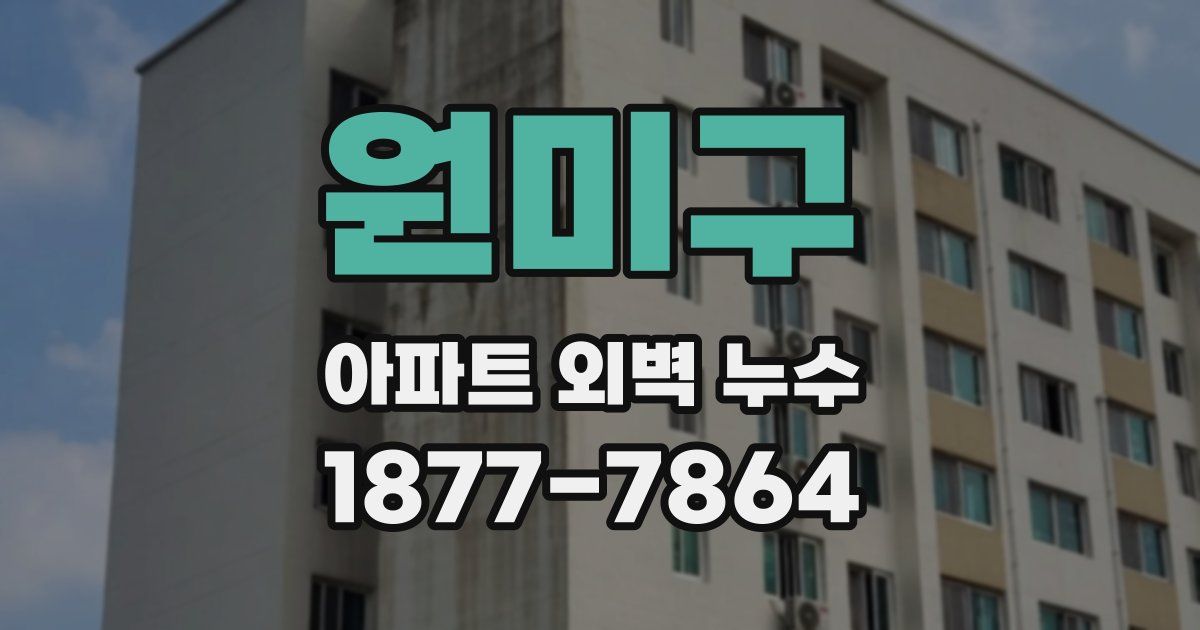 원미구 아파트 외벽 누수