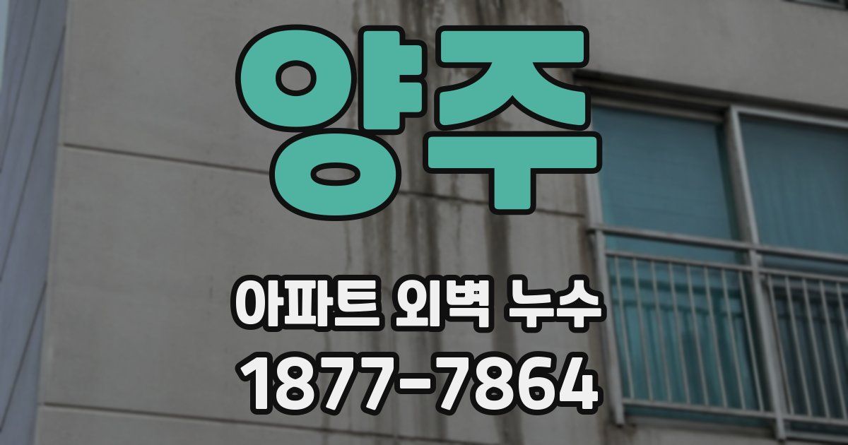 양주 아파트 외벽 누수