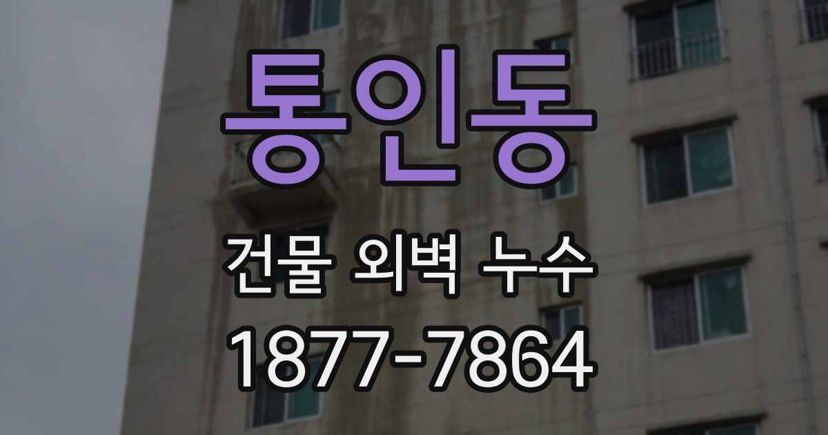 통인동 건물 외벽 누수