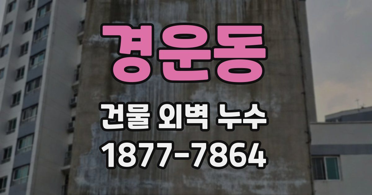 경운동 건물 외벽 누수