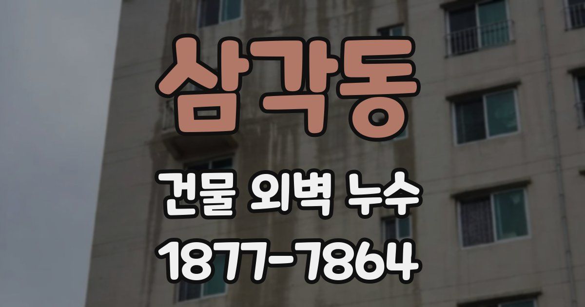 삼각동 건물 외벽 누수