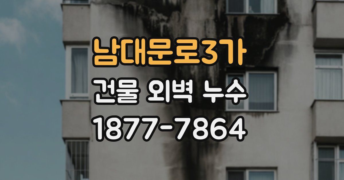 남대문로3가 건물 외벽 누수