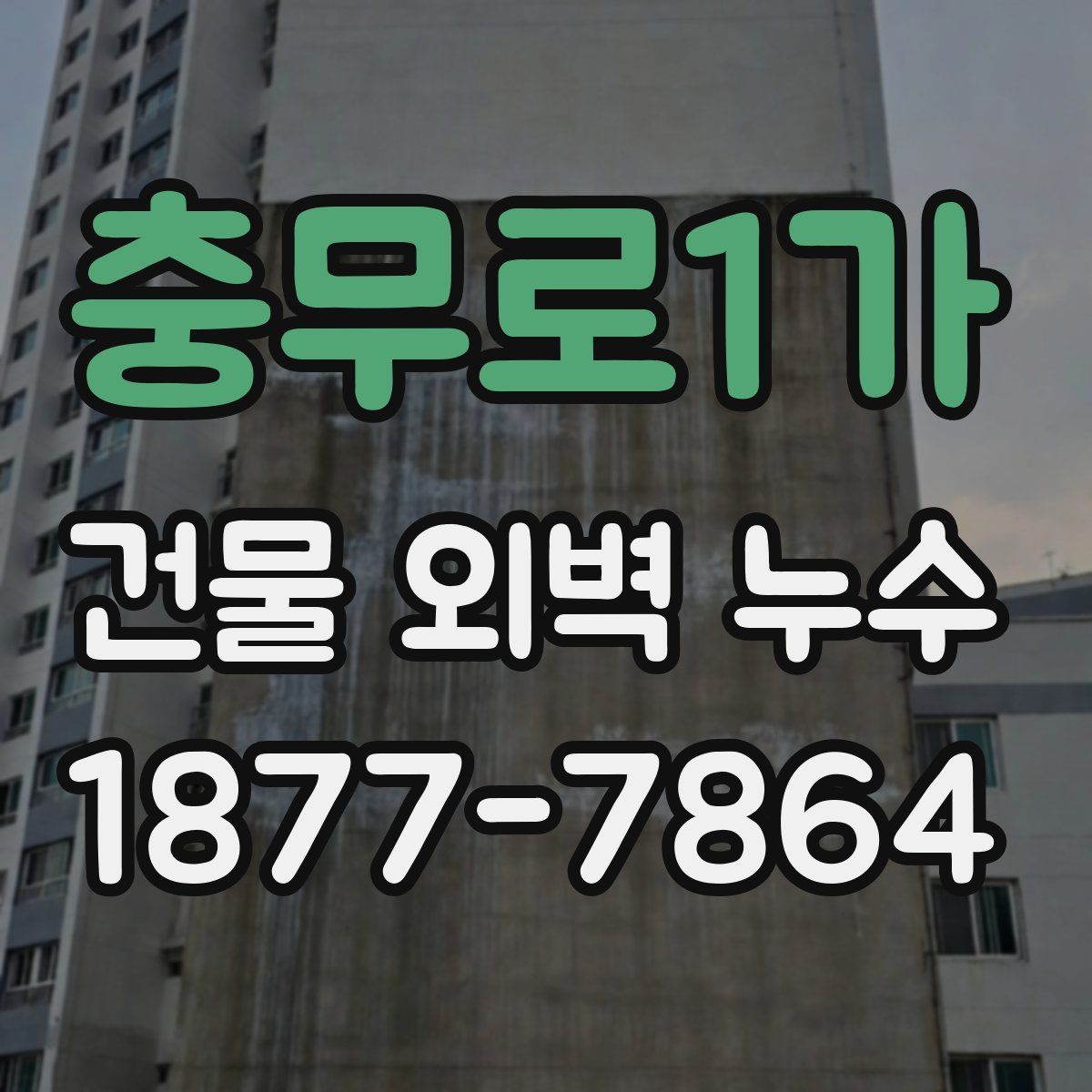 충무로1가 건물 외벽 누수