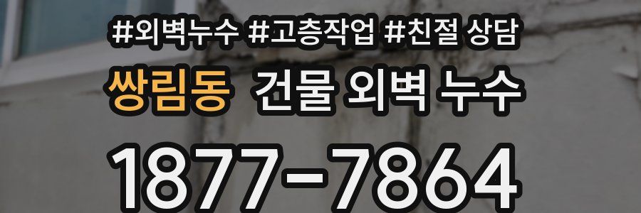 쌍림동 건물 외벽 누수