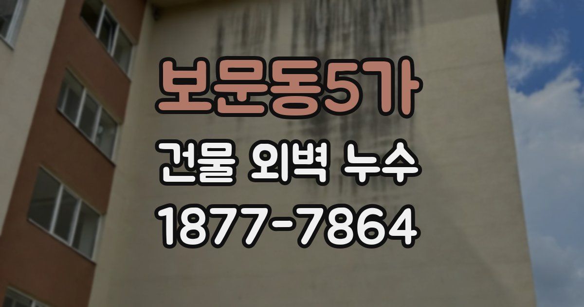 보문동5가 건물 외벽 누수