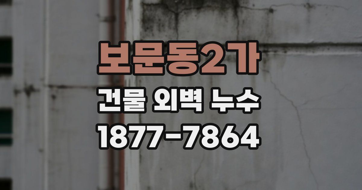 보문동2가 건물 외벽 누수