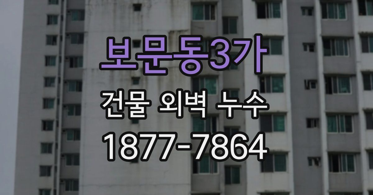 보문동3가 건물 외벽 누수