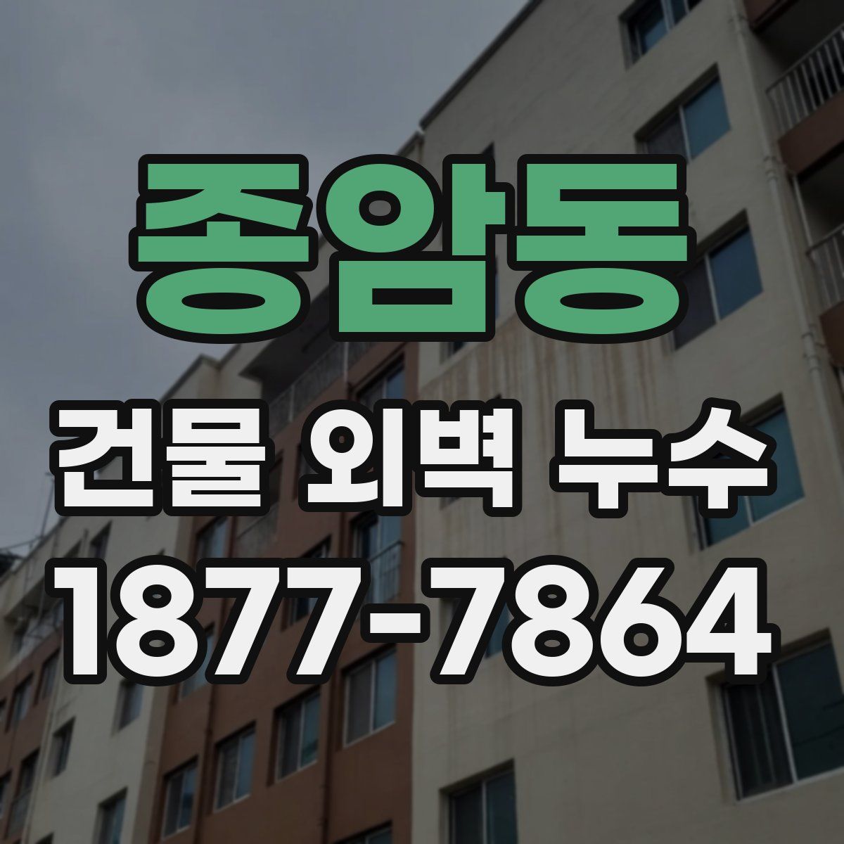 종암동 건물 외벽 누수