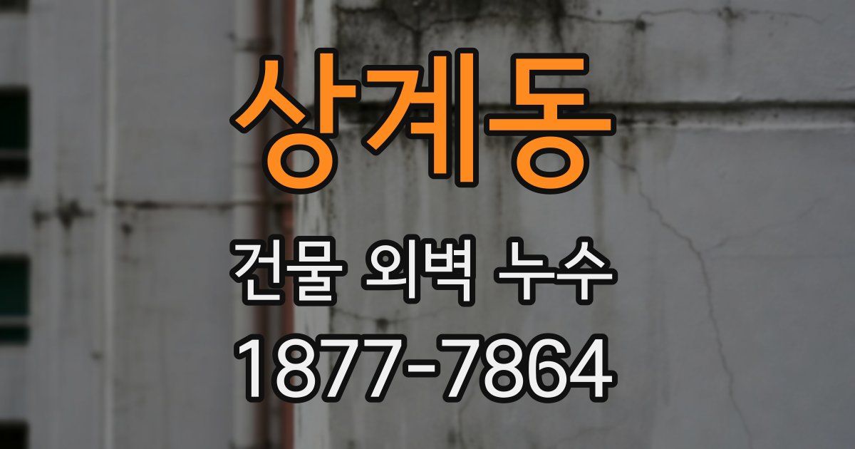 상계동 건물 외벽 누수