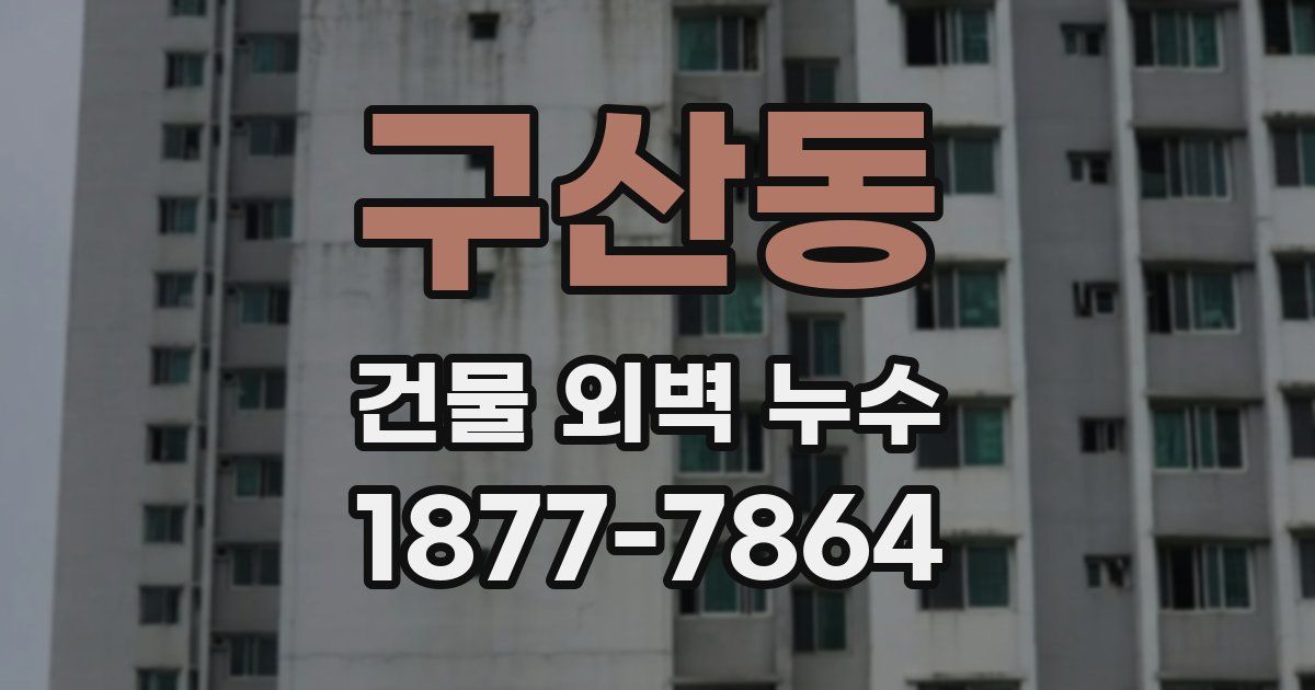 구산동 건물 외벽 누수