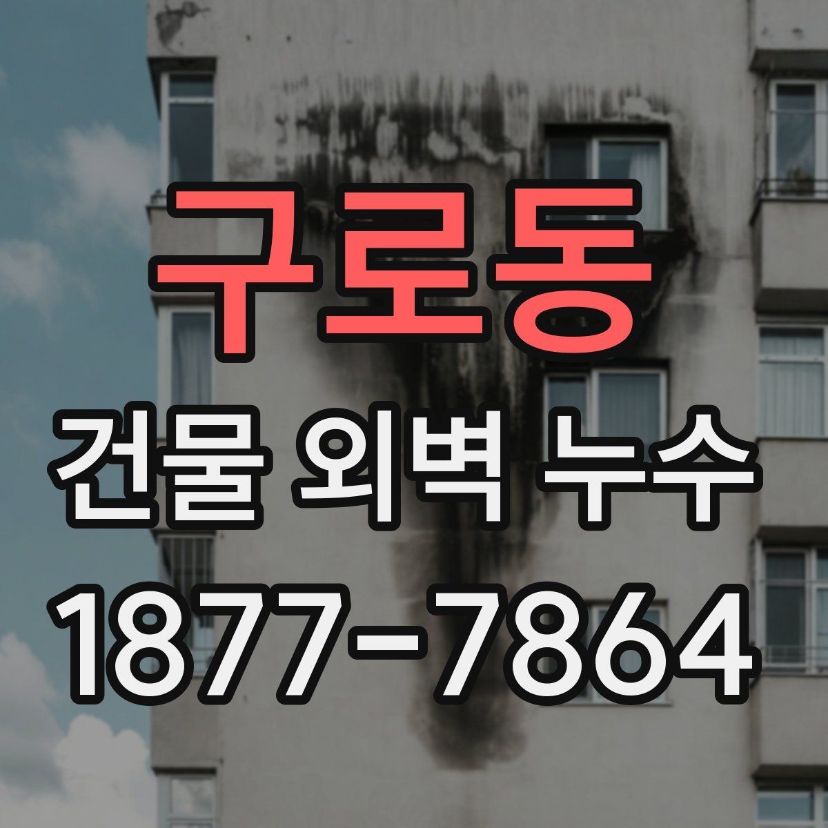 구로동 건물 외벽 누수 원인 파악을 위한 현장 확인