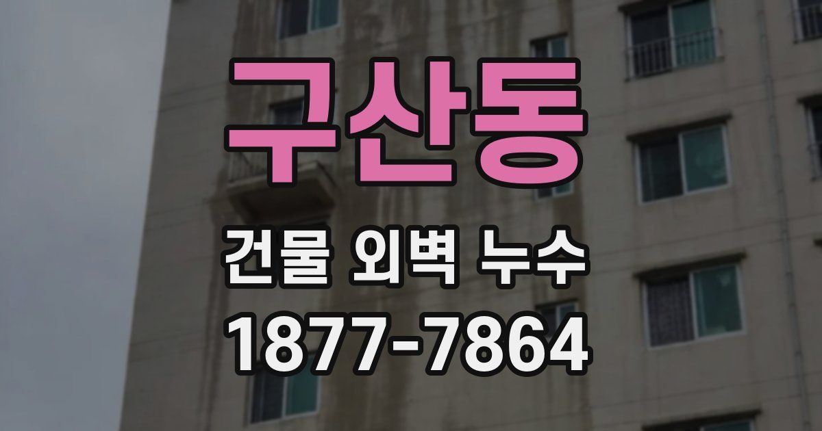 구산동 건물 외벽 누수