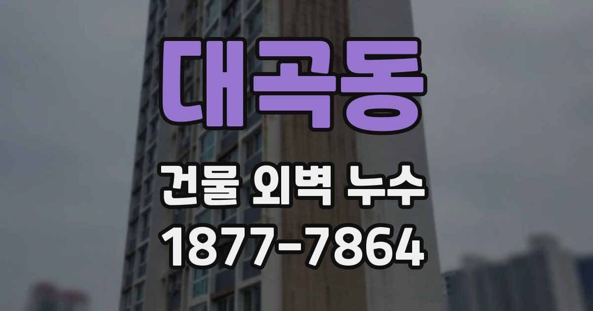 대곡동 건물 외벽 누수