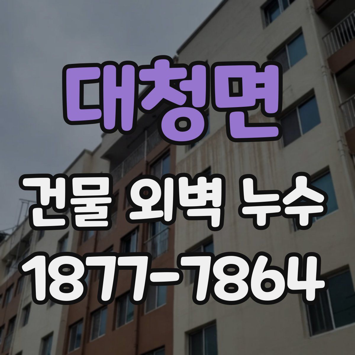 대청면 건물 외벽 누수