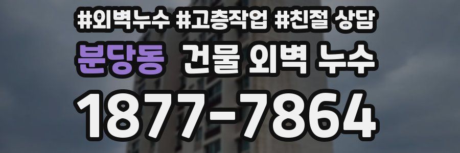 분당동 건물 외벽 누수