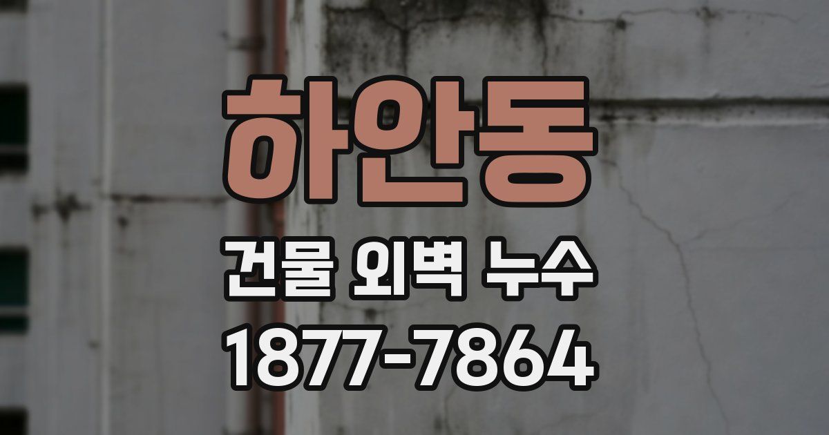 하안동 건물 외벽 누수