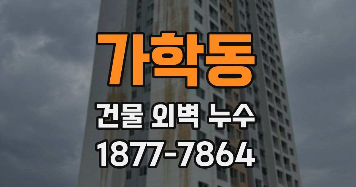 가학동 건물 외벽 누수
