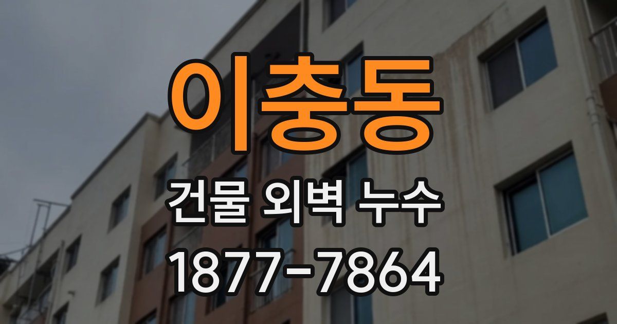 이충동 건물 외벽 누수