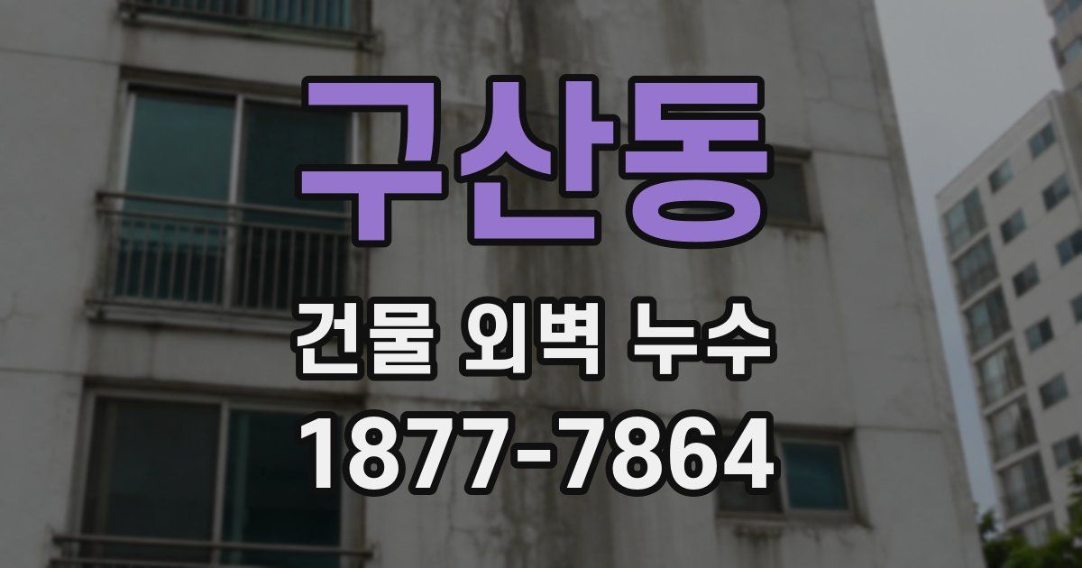 구산동 건물 외벽 누수