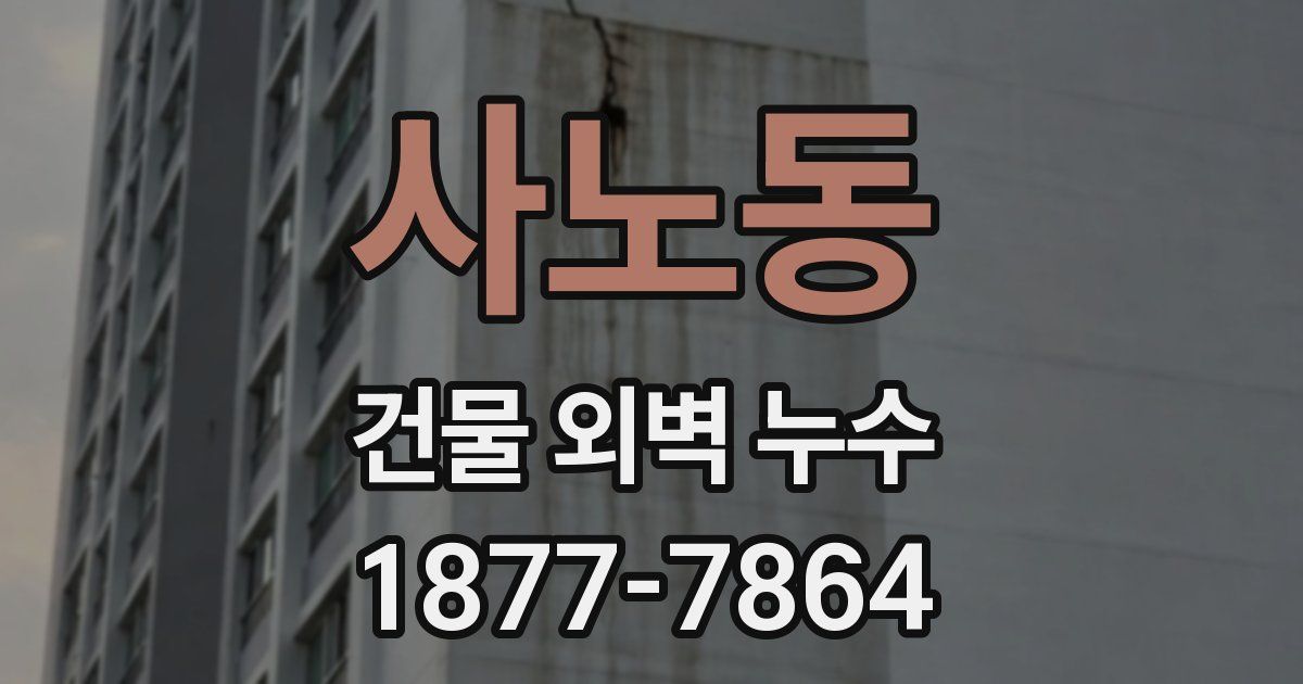 사노동 건물 외벽 누수