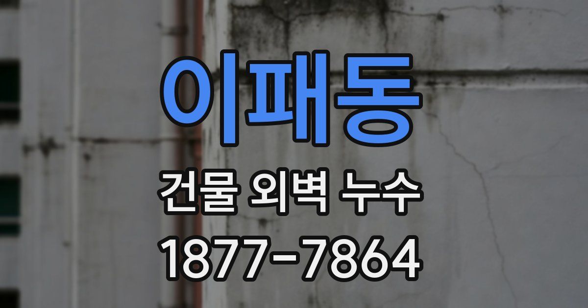 이패동 건물 외벽 누수