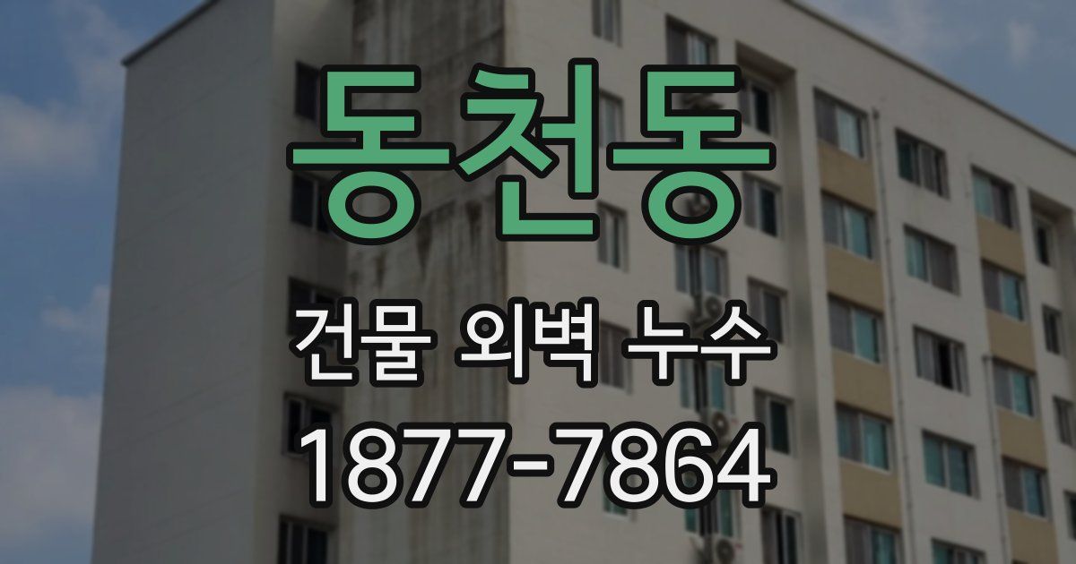 동천동 건물 외벽 누수