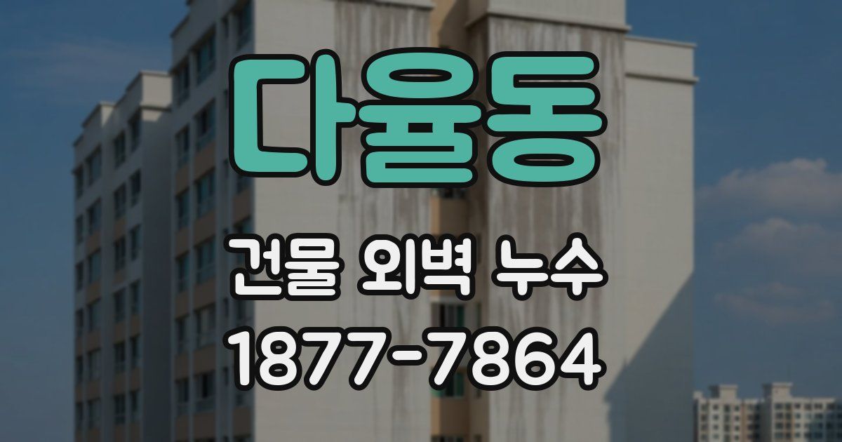 다율동 건물 외벽 누수